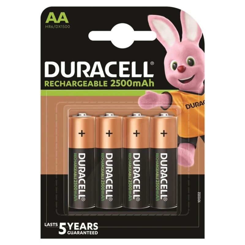 DURACELL - BATERIA RECARREGÁVEL HR6 AA 2500mAh 4 UNIDADE