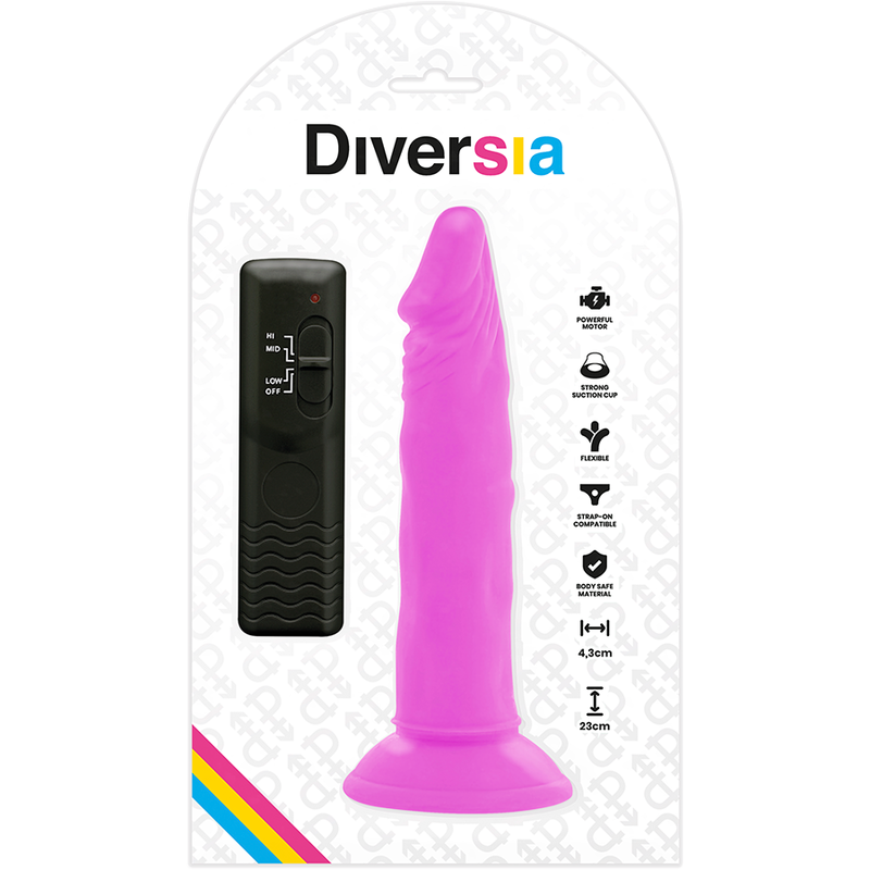 DIVERSIA - FLEXÍVEL VIBRAÇÃO VIBRANTE ROXO 23 CM -O- 4.3 CM
