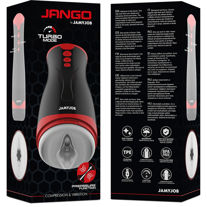 JAMYJOB - MASTURBADOR DE COMPRESSO E VIBRAÇÃO JANGO