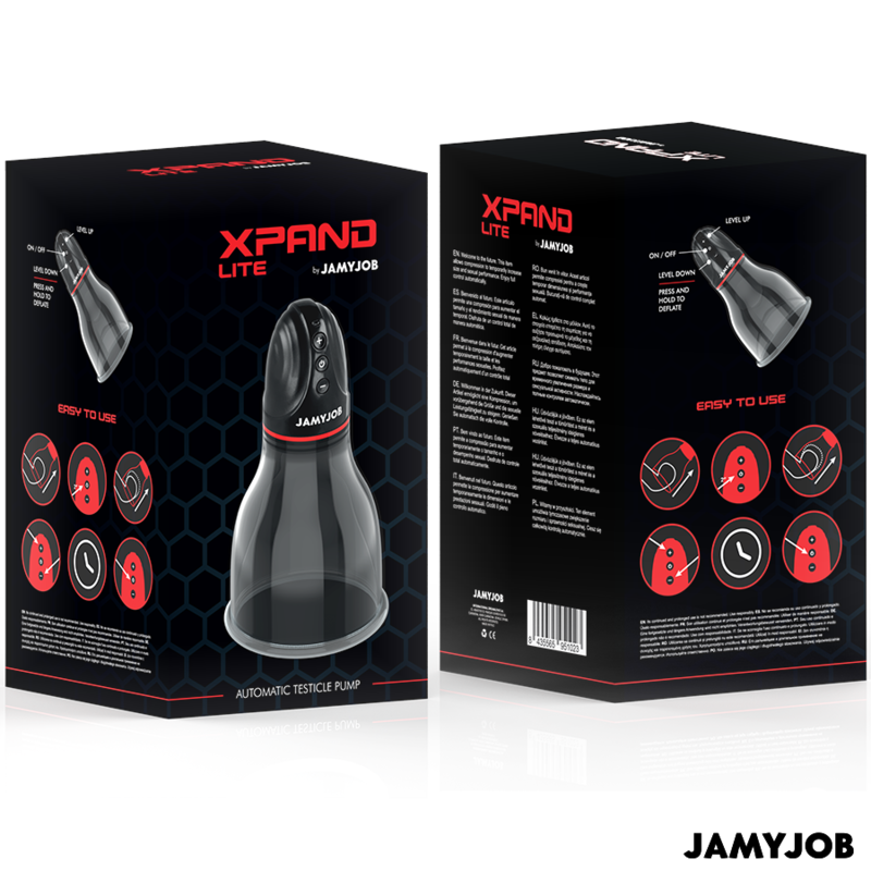 JAMYJOB - BOMBA DE TESTÍCULOS AUTOMÁTICA XPAND LITE 3 NÍVEIS DE SUCÇÃO CINZA