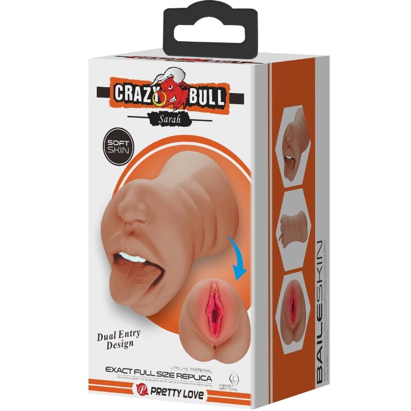 CRAZY BULL - SARAH DUPLO MASTURBADOR BOCA E VAGINA CARNE