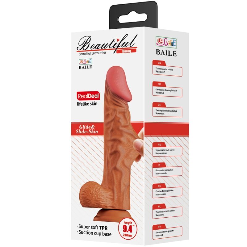 BAILE - BURAQ DILDO REALÍSTICO 24 CM CARNE