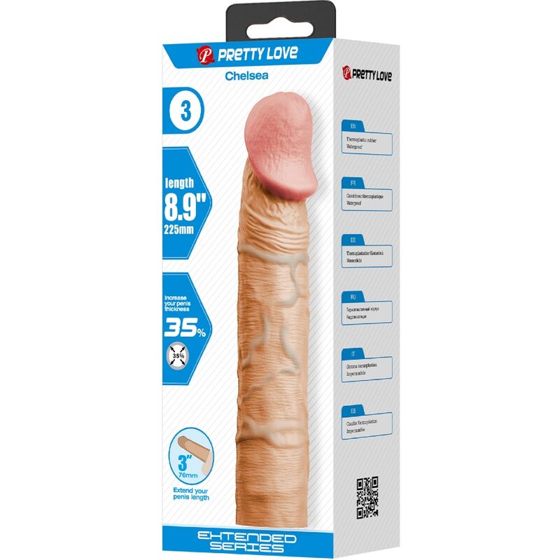 PRETTY LOVE - MANGA PÉNIS CHELSEA COM EXTENSÃO DE 7,6 CM FLESH