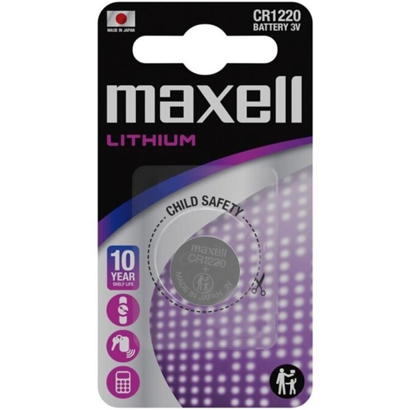 MAXELL - BATERIA DE LÍTIO DE BOTÃO CR1220 3V BLISTER*1