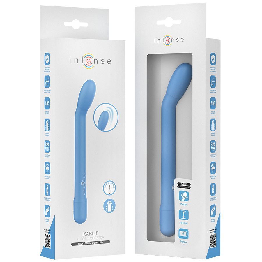 INTENSE - ESTIMULADOR DE PONTO G RECARREGÁVEL KARLIE AZUL