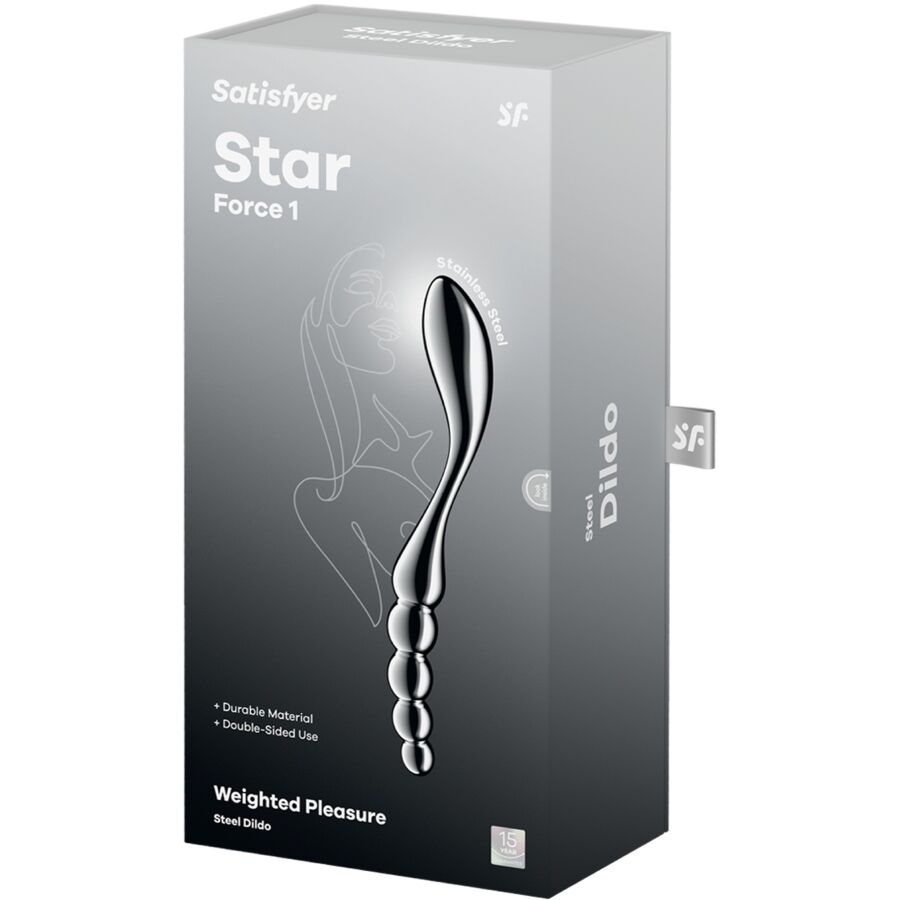 SATISFYER - STAR FORCE 1 DILDO DE AÇO INOXIDÁVEL COM DUAS EXTREMIDADES