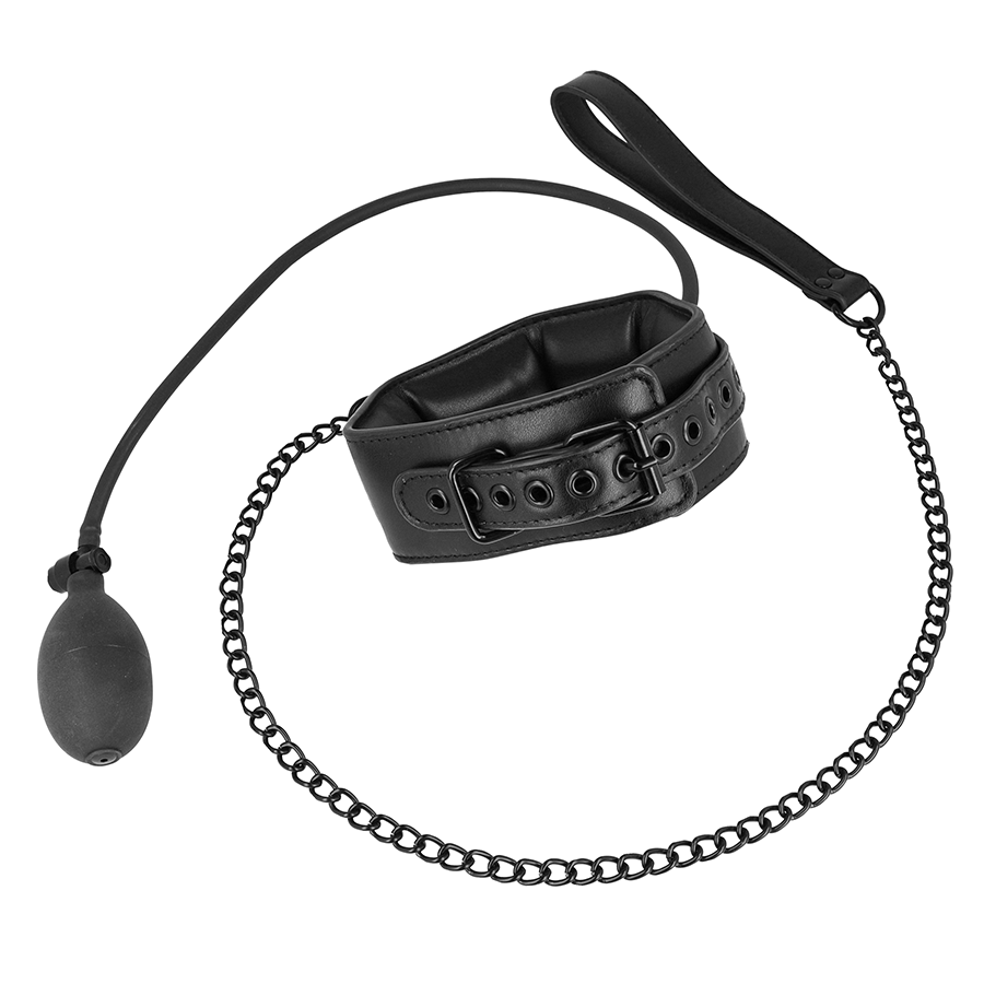 FETISH SUBMISSIVE BONDAGE - COLEIRA DE ESTRANGULAMENTO INFLÁVEL COM CORRENTE