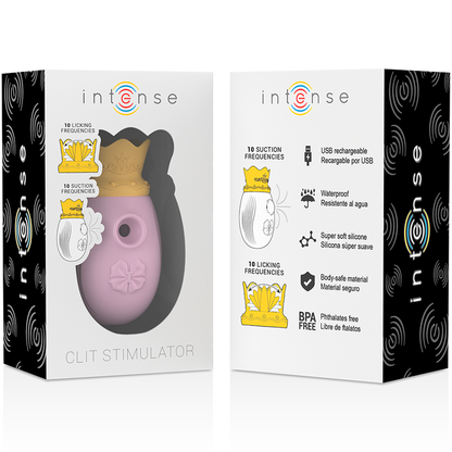 INTENSE - ESTIMULADOR DE CLITÓRIS 10 MODOS DE SUCÇÃO E LAMBER - ROSA