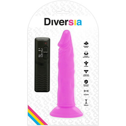 DIVERSIA - FLEXÍVEL VIBRAÇÃO VIBRANTE ROXO 23 CM -O- 4.3 CM