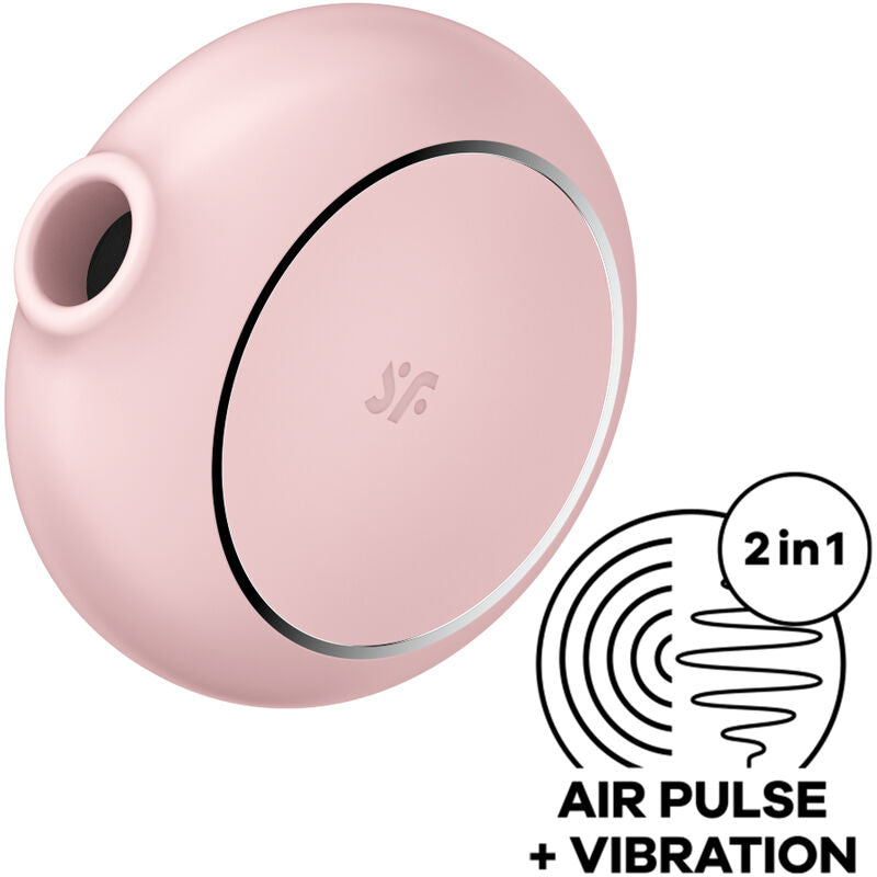 SATISFYER - PRO TO GO 3 ESTIMULADOR E VIBRADOR DE PULSO DE AR DUPLO ROSA