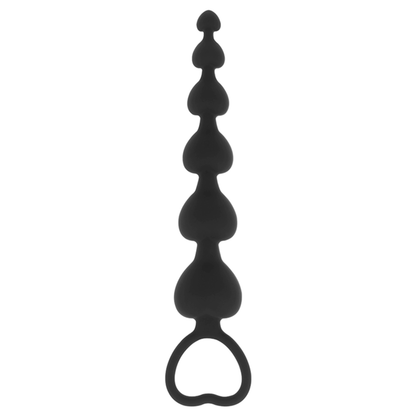 BLACK&SILVER - CADEIA DE CORAÇÕES ANAL MILA 18 CM