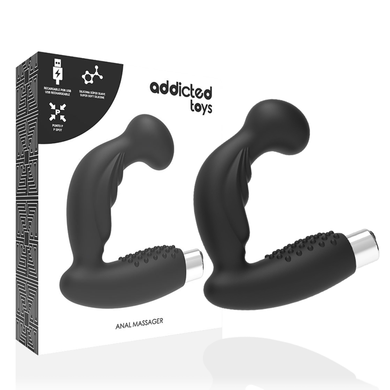 ADDICTED TOYS -VIBRADOR PROSTÁTICO VIBRADOR RECARREGVEL- MODELO 3 - PRETO