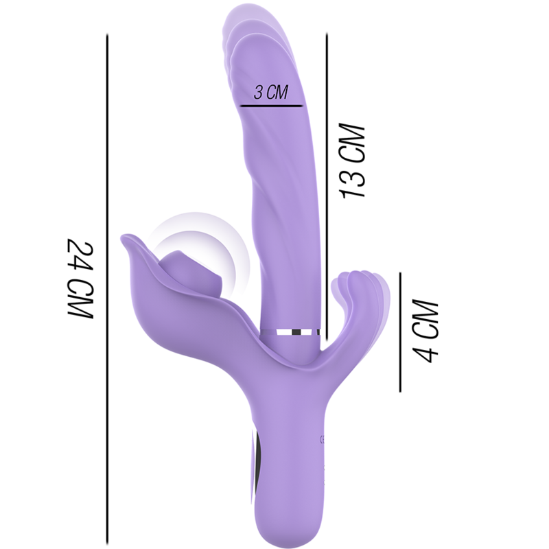 INTENSE - VIBRADOR DE SUCÇÃO MULTIFUNCIONAL BILLIE RECARREGÁVEL COM BOTÃO ROXO