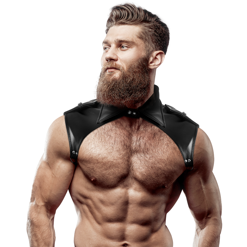FETISH SUBMISSIVE ATTITUDE - ARNÊS DE PESCOO DE COURO ECOLÓGICO AJUSTÁVEL BRIGADE MASCULINO