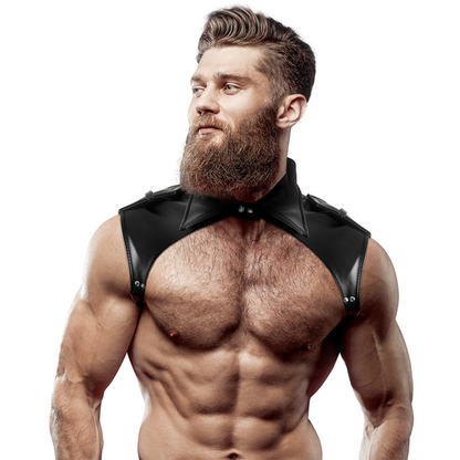 FETISH SUBMISSIVE ATTITUDE - ARNÊS DE PESCOO DE COURO ECOLÓGICO AJUSTÁVEL BRIGADE MASCULINO