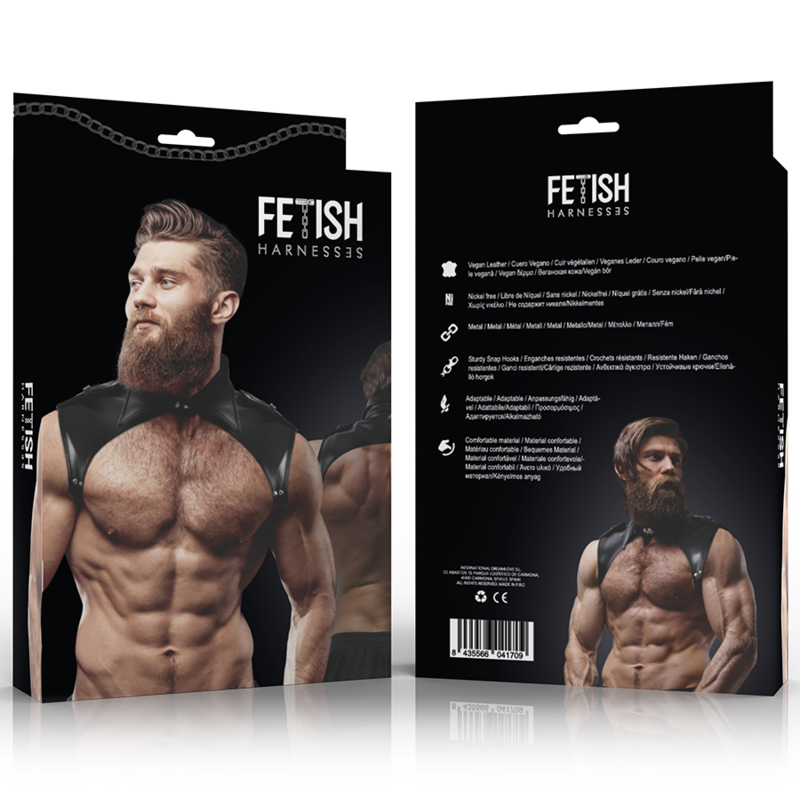 FETISH SUBMISSIVE ATTITUDE - ARNÊS DE PESCOO DE COURO ECOLÓGICO AJUSTÁVEL BRIGADE MASCULINO