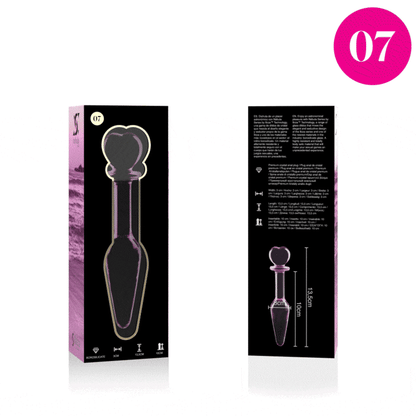 NEBULA SERIES BY IBIZA - MODELO 7 ANAL PLUG VIDRO BOROSILICADO ROSA 13.5 CM -O- 3 CM