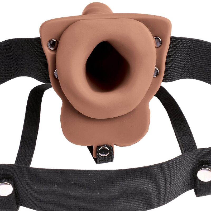 FETISH FANTASY SERIES - ARNÊS AJUSTÁVEL PÊNIS REALISTA COM TESTÍCULOS RECARREGVEIS E VIBRADOR 15 CM