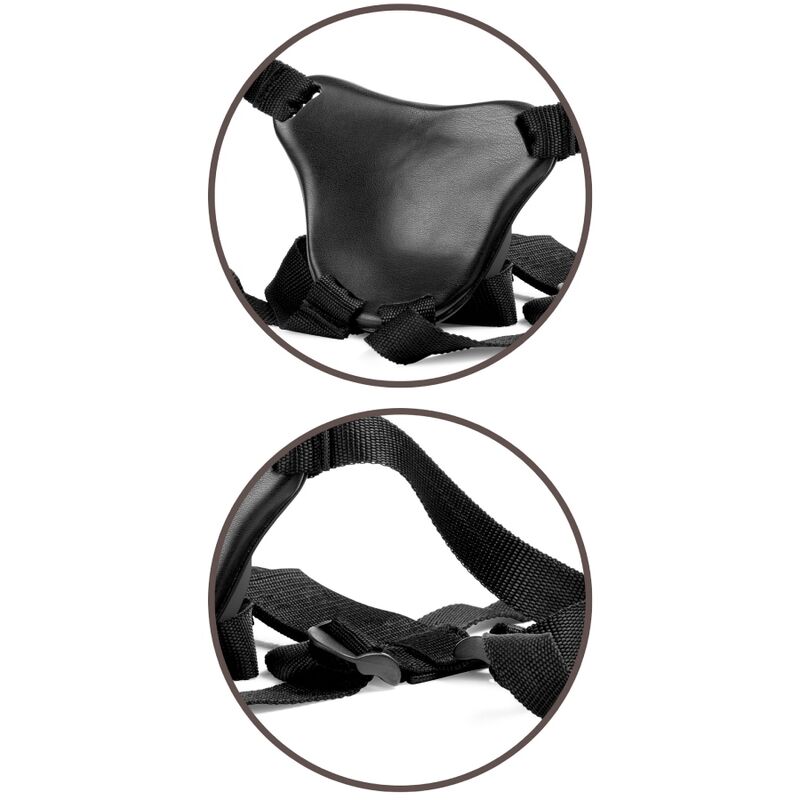 KING COCK - ELITE KIT DE ARNÊS AJUSTÁVEL DELUXE ANEL COM TESTÍCULOS E DILDO 20.3 CM