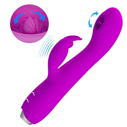 PRETTY LOVE - RACHEL VIBRADOR RECARREGÁVEL COM VENTOSA ROXA
