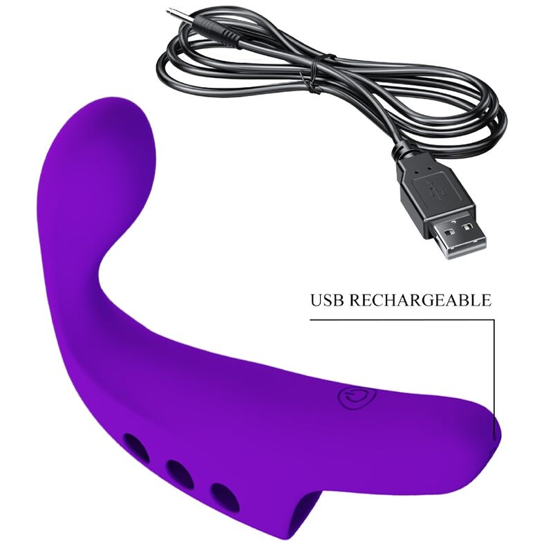 PRETTY LOVE - VIBRADOR DE DEDO RECARREGÁVEL GORGON ROXO