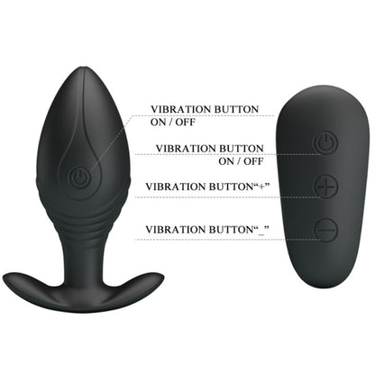 PRETTY LOVE - VIBRADOR RECARREGÁVEL REGINA ANAL PLUG PRETO