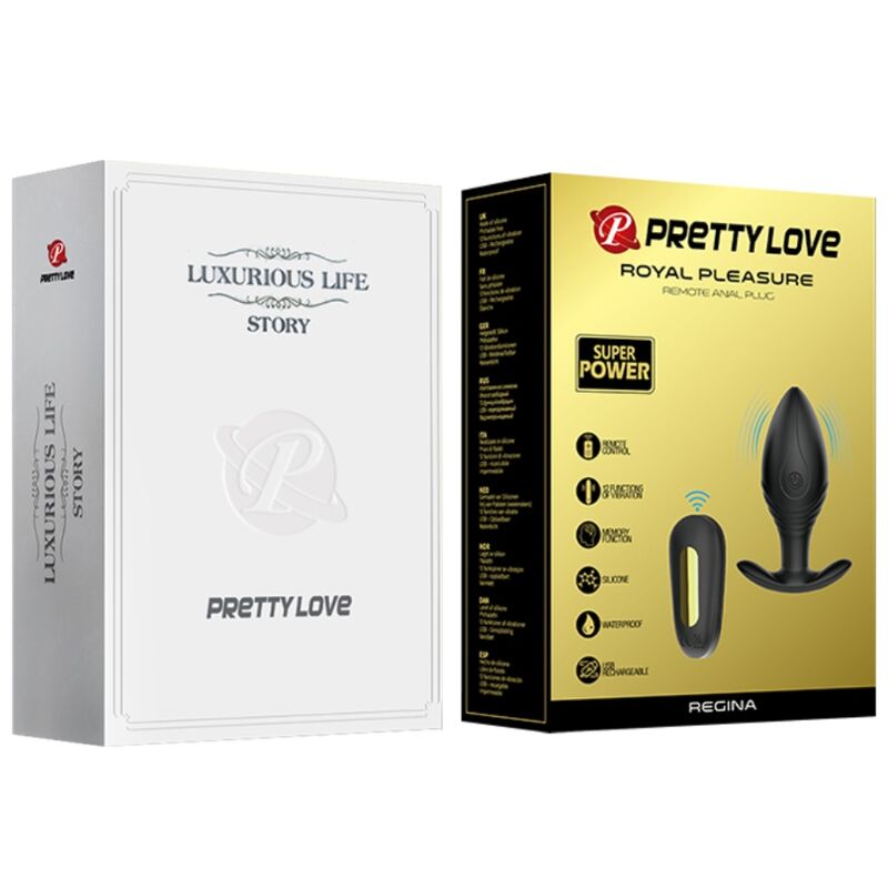 PRETTY LOVE - VIBRADOR RECARREGÁVEL REGINA ANAL PLUG PRETO