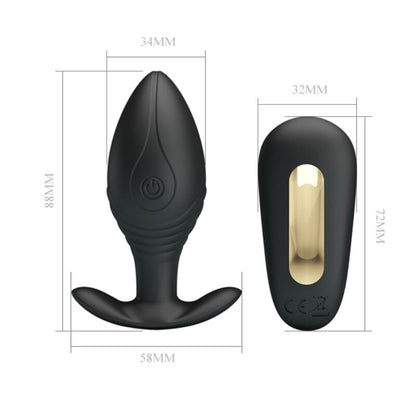 PRETTY LOVE - VIBRADOR RECARREGÁVEL REGINA ANAL PLUG PRETO