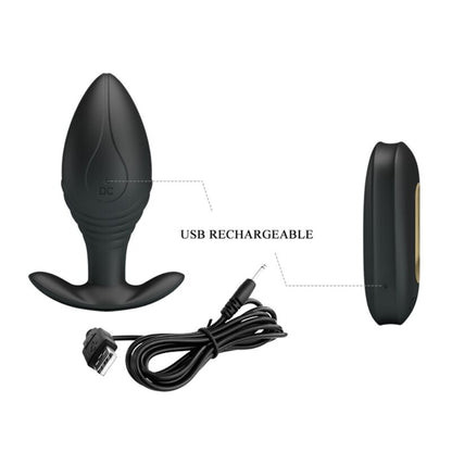 PRETTY LOVE - VIBRADOR RECARREGÁVEL REGINA ANAL PLUG PRETO