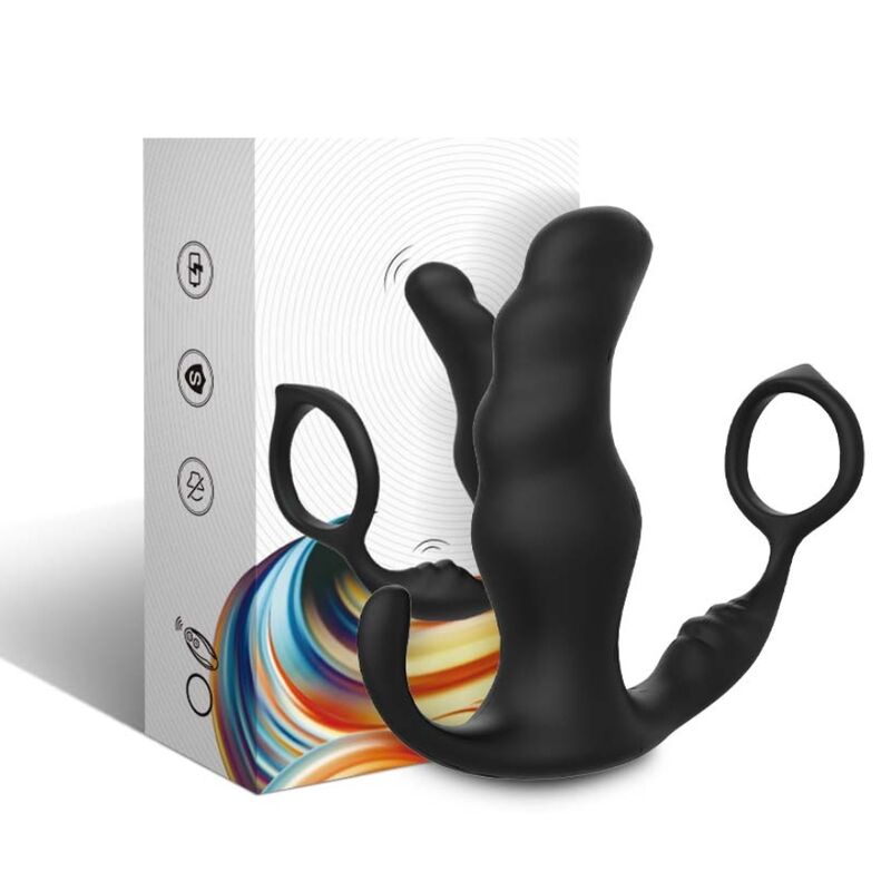 ARMONY - KNIGHT VIBRADOR ANAL PRÓSTATA E ANEL CONTROLE REMOTO PRETO