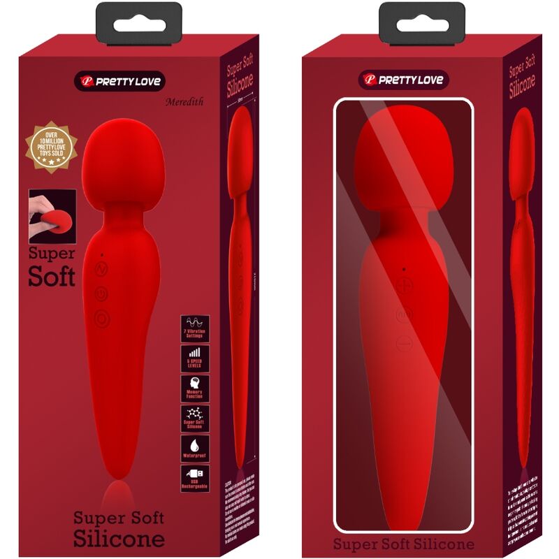 PRETTY LOVE - MAREDITH MASSAGER 12 MODOS DE VIBRAÇÃO VERMELHO
