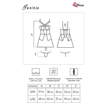 LIVCO CORSETTI FASHION - CAMISA BARIRIN LC 90633 + CALCINHA PRETA L/XL