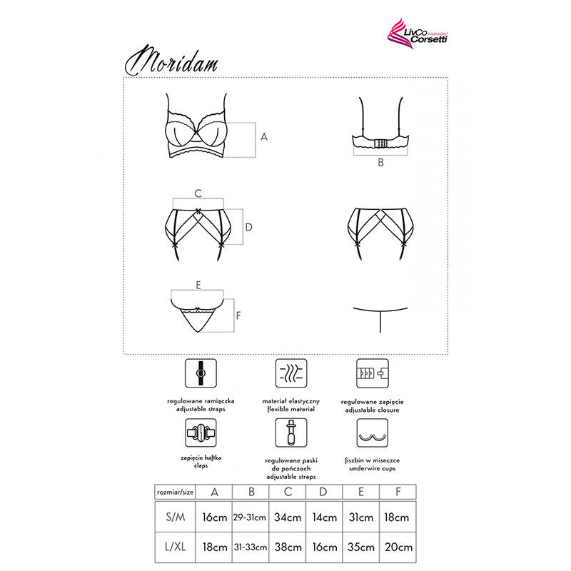 LIVCO CORSETTI FASHION - MORIDAM LC 90552 SUTI + CINTA LIGA + CALA NEGRO L/XL