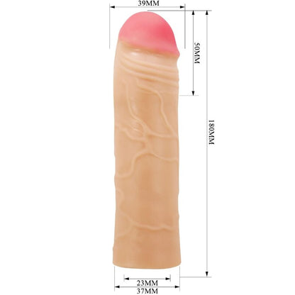 PRETTY LOVE - CHANE PENIS EXTENDER COBERTURA CARNE