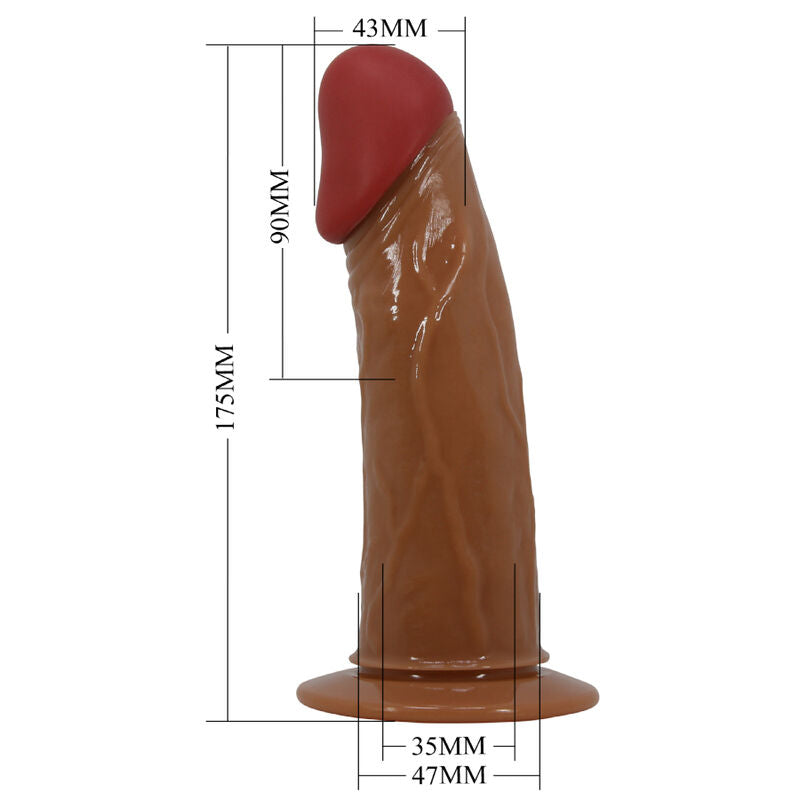 PRETTY LOVE - STARKS CUECAS DE ARNÊS DILDO VIBRAÇÃO MULTI-VELOCIDADE 17,5 CM CASTANHO CLARO