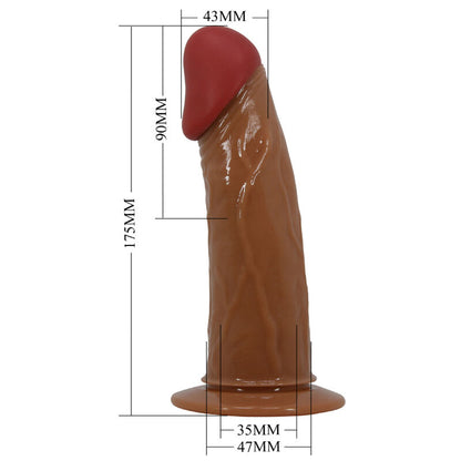 PRETTY LOVE - STARKS CUECAS DE ARNÊS DILDO VIBRAÇÃO MULTI-VELOCIDADE 17,5 CM CASTANHO CLARO