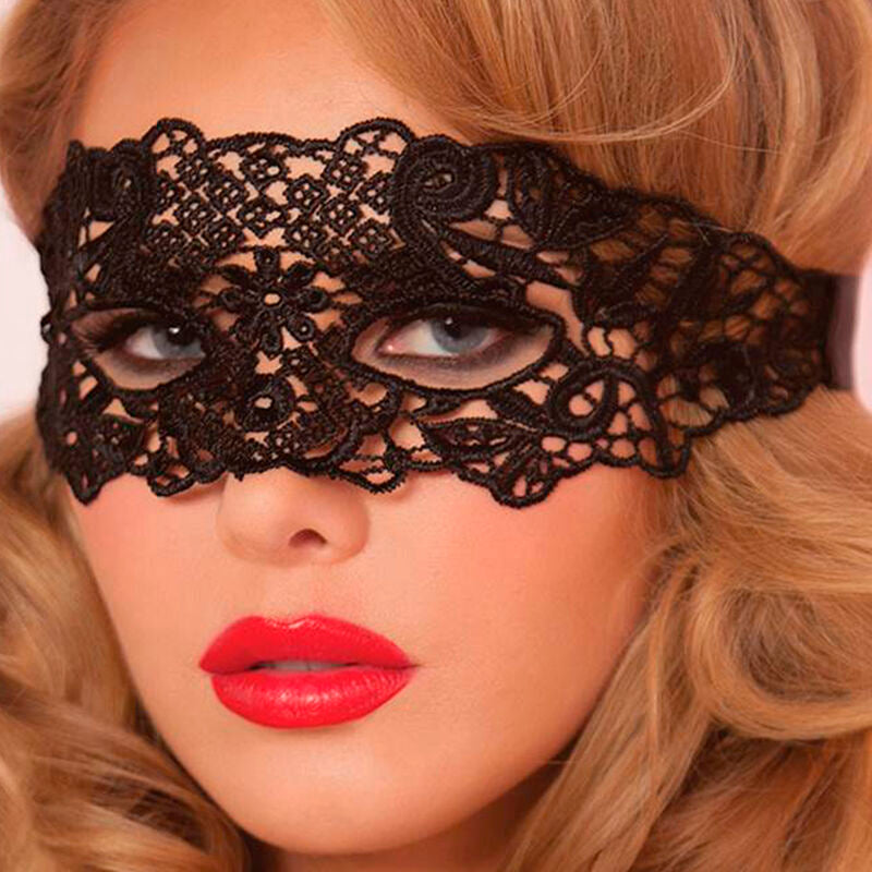 QUEEN LINGERIE - MSCARA DE RENDA PRETA