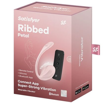 SATISFYER - RIBBED PETAL ESTIMULADOR DE CONTROLE REMOTO G POINT ROSE COM APLICATIVO GRATUITO