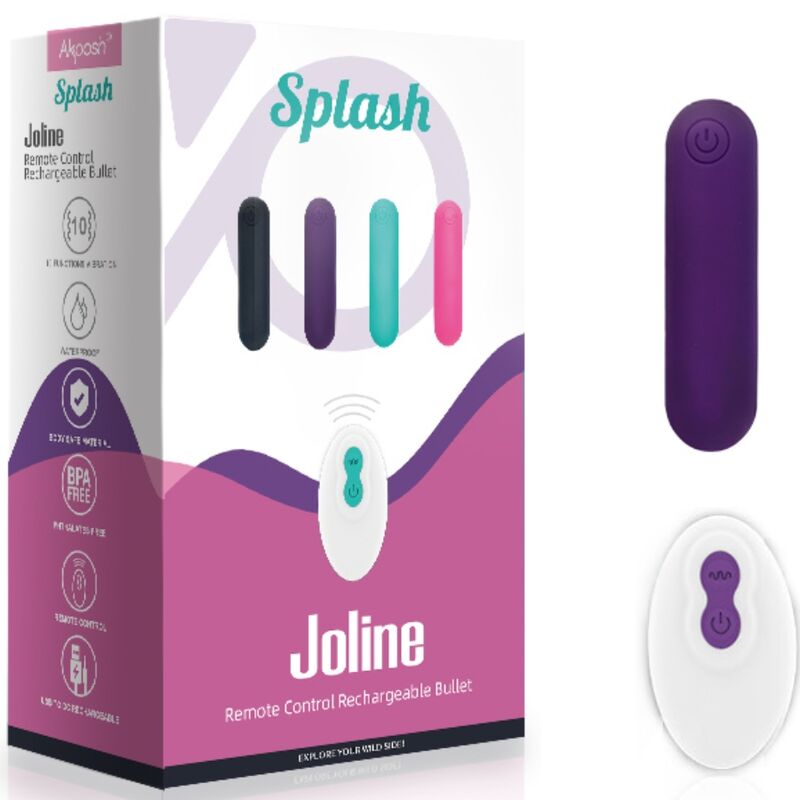 ARMONY - SPLASH JOLINE VIBRADOR BALA SILICONE CONTROLE REMOTO 10 VIBRAÇÕES 6.5 X 1.5 CM ROXO