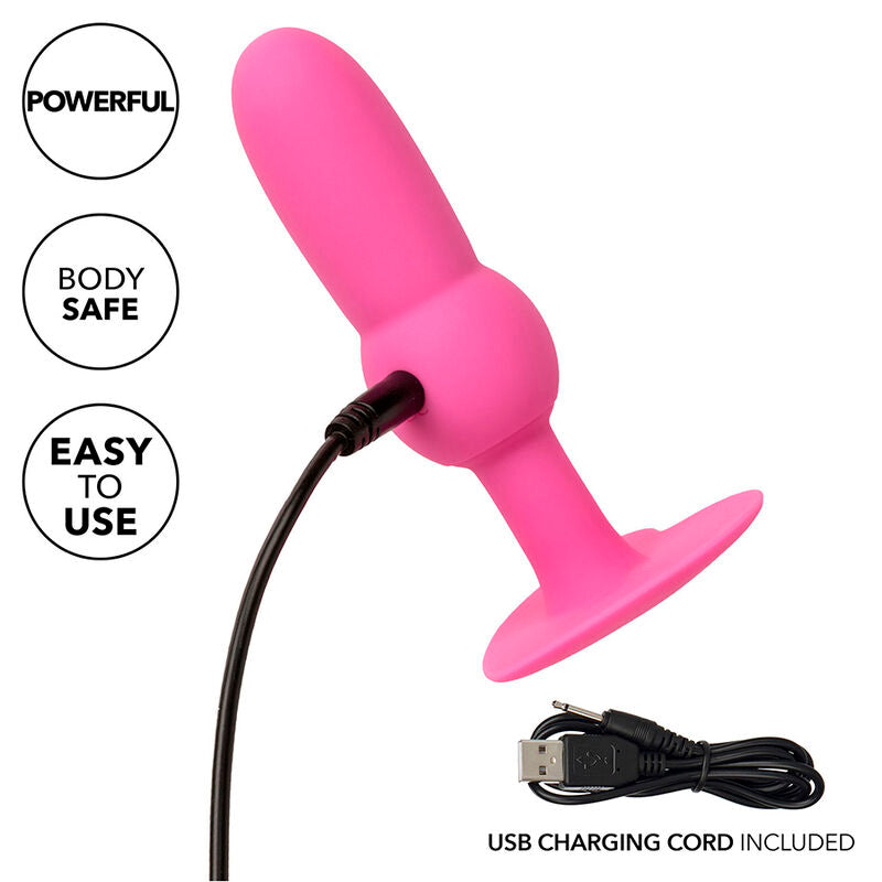 CALEXOTICS - FIRST TIME PLUG ANAL SONDA DE CONTAS 10 VIBRAÇÕES ROSA