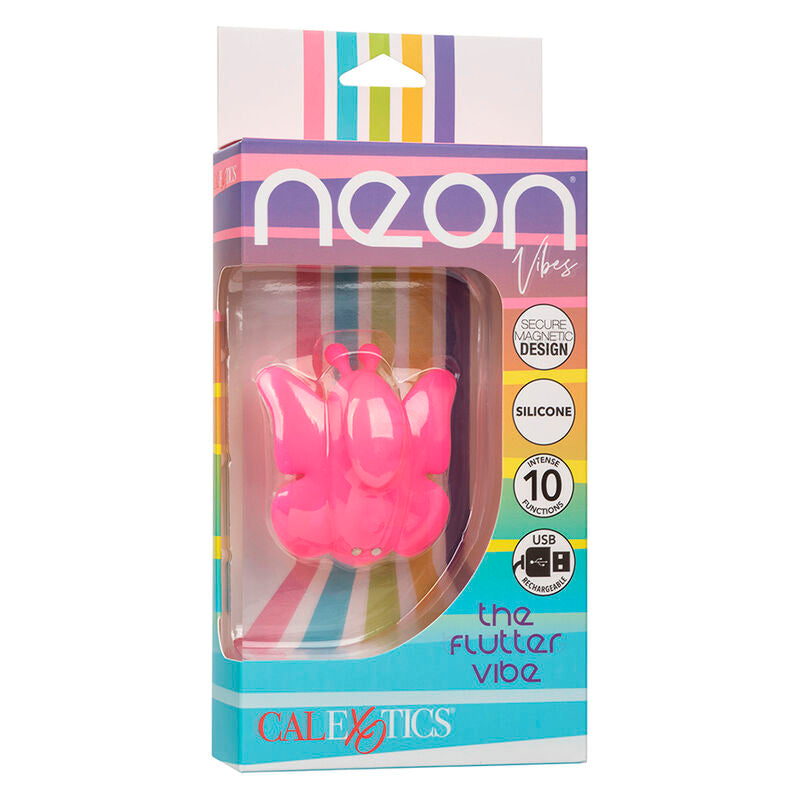 CALEXOTICS - NEON VIBES FLUTTER VIBE ESTIMULADOR DE VIBRAÇÃO 10 VIBRAÇÕES ROSA