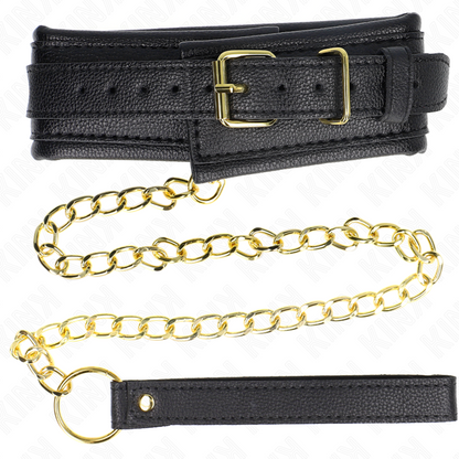 KINK - COLAR COM ESPONJA ALÇA DE IMITAÇÃO DE COURO MODELO 1 AJUSTÁVEL 37-54 CM X 3 CM