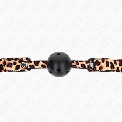 KINK - BOLA RESPIRÁVEL LEOPARDO 4,5 CM MORDAÇA 65 x 2,5 CM