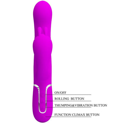 PRETTY LOVE - CAMMY VIBRADOR TRIPLO MULTIFUNCIONAL 4 EM 1 ROSA