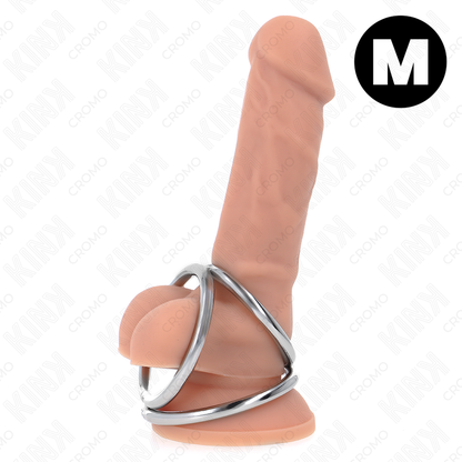 KINK - ANEL DE PÊNIS TRIPLO DE METAL CROMADO 3,8 CM A 5 CM MODELO 2