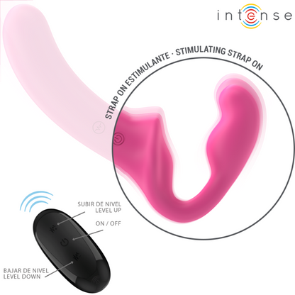 INTENSE - AMY VIBRADOR DUPLO 20 CM ROSA CONTROLE REMOTO