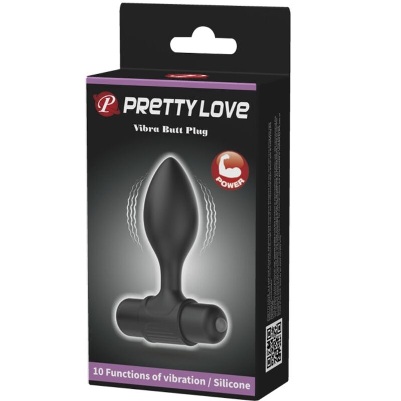 PRETTY LOVE - VIBRA BUTT 10 VIBRAÇÕES PLUG ANAL PRETO