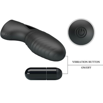 PRETTY LOVE - VIBRADOR DE DEDO DE SILICONE ALAN PRETO