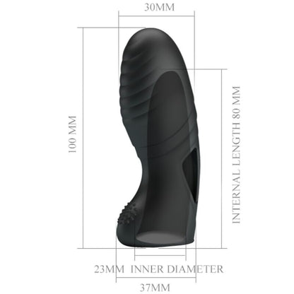 PRETTY LOVE - VIBRADOR DE DEDO DE SILICONE ALAN PRETO