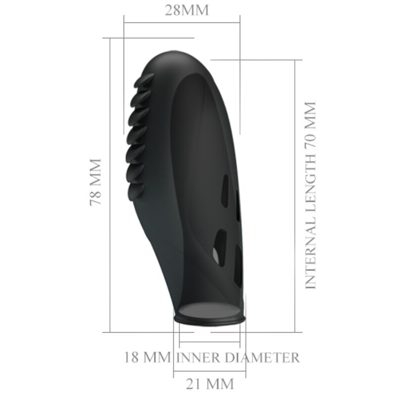 PRETTY LOVE - VIBRADOR DE DEDO DE SILICONE GILO PRETO
